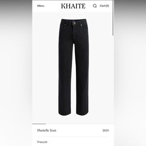 KHAITE Prescott Black Straight Jeans